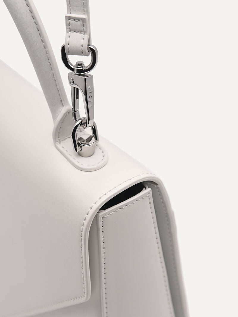 Pedro Zenith Leather Handbag Women Top Handle Bags White | Q9Q-1034