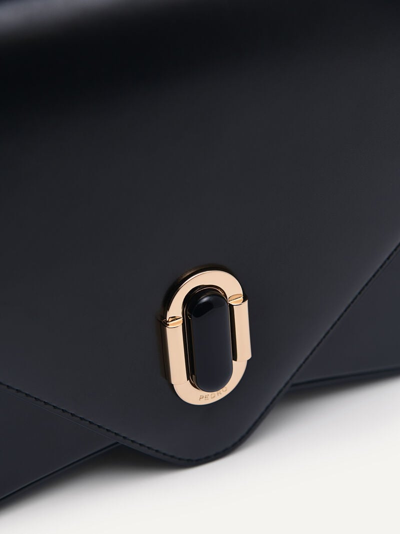 Pedro Zenith Leather Handbag Women Top Handle Bags Black | Q9Q-1033