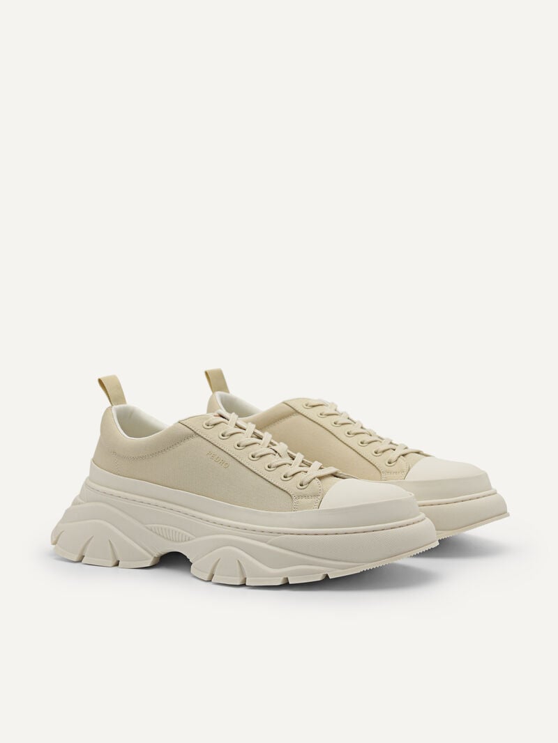 Pedro reHybrix Canvas Sneakers Men Low Top Sneakers Beige | Q9Q-1607