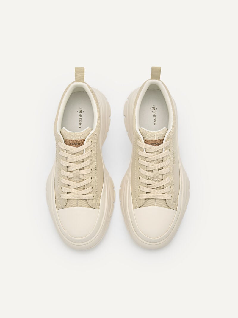 Pedro reHybrix Canvas Women Sneakers Beige | Q9Q-1606