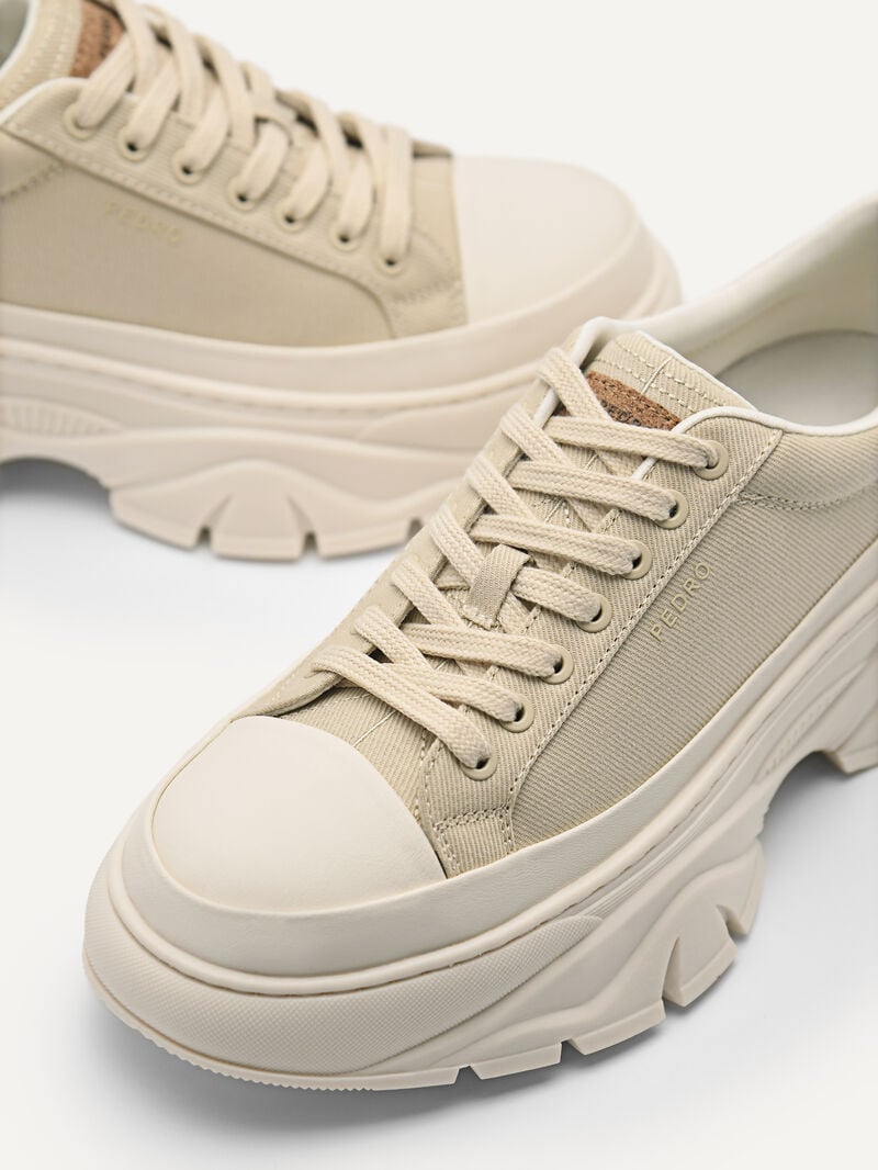 Pedro reHybrix Canvas Women Sneakers Beige | Q9Q-1606