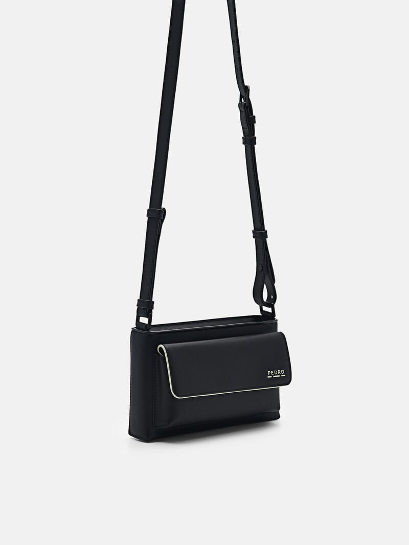Pedro reRecycled Leather Mini Bags Men Sling Bags Black | Q9Q-1090