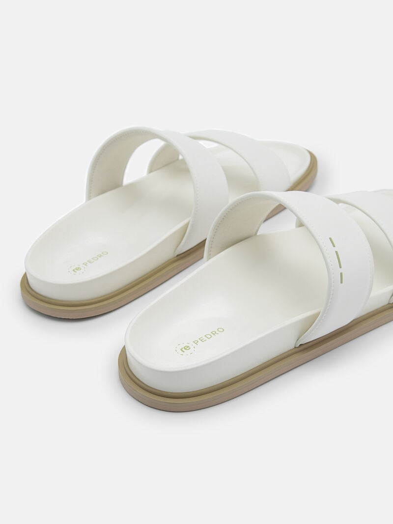 Pedro reRecycled Leather Slide Men Sandals White | Q9Q-1601