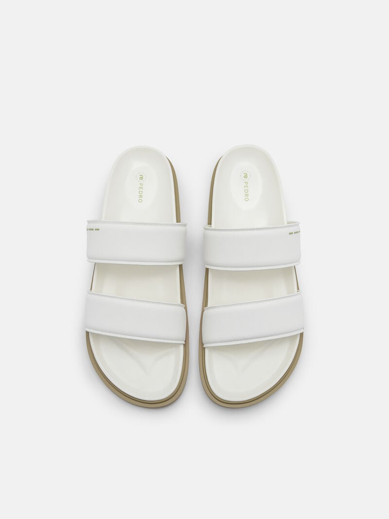 Pedro reRecycled Leather Slide Men Sandals White | Q9Q-1601