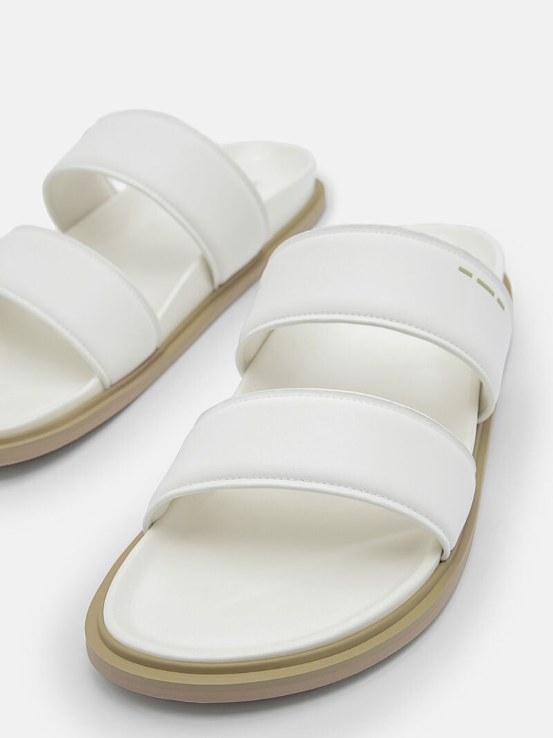 Pedro reRecycled Leather Slide Men Sandals White | Q9Q-1601
