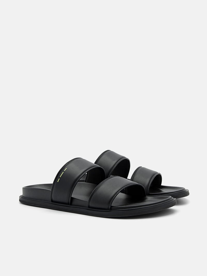 Pedro reRecycled Leather Slide Men Sandals Black | Q9Q-1600