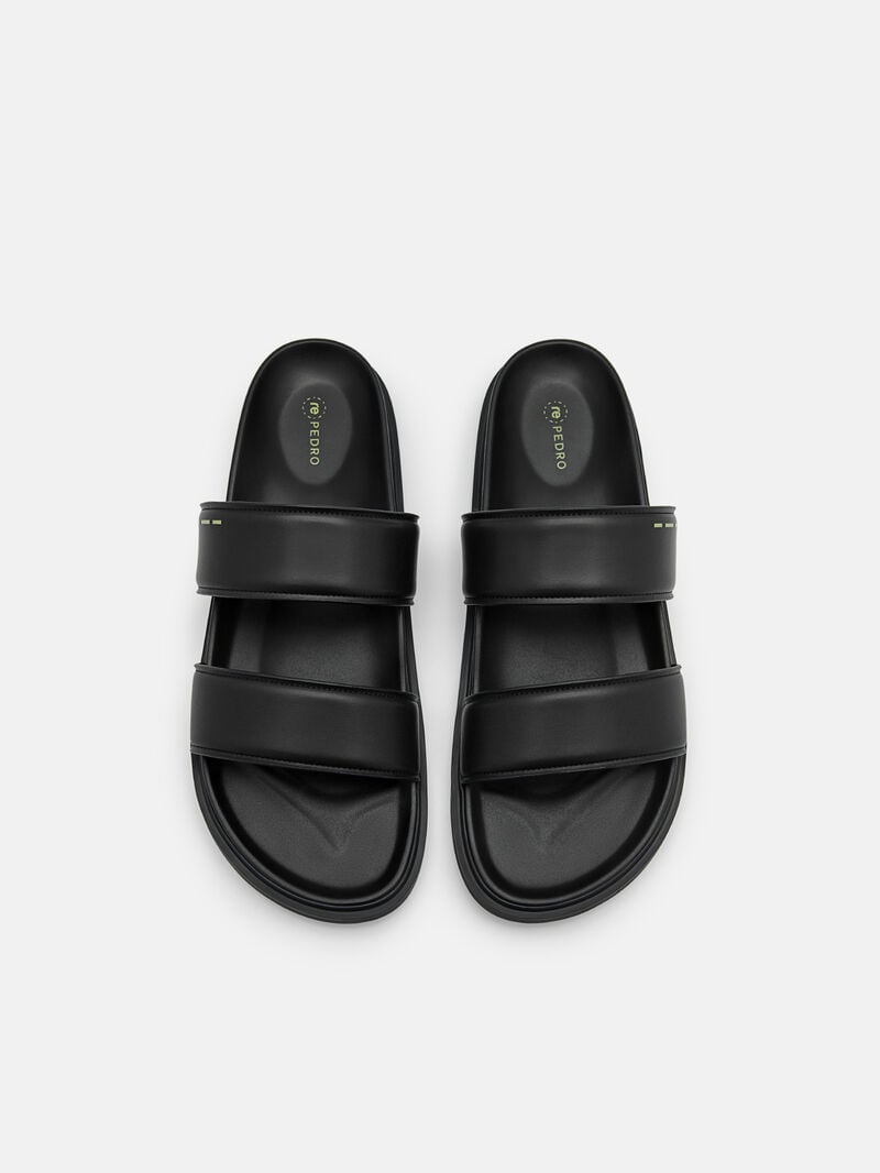Pedro reRecycled Leather Slide Men Sandals Black | Q9Q-1600