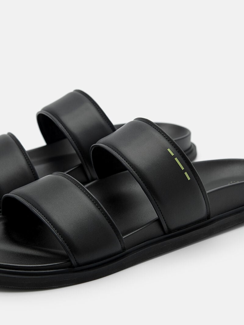 Pedro reRecycled Leather Slide Men Sandals Black | Q9Q-1600