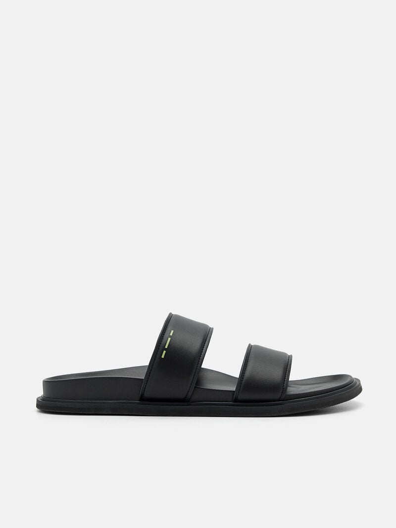 Pedro reRecycled Leather Slide Men Sandals Black | Q9Q-1600