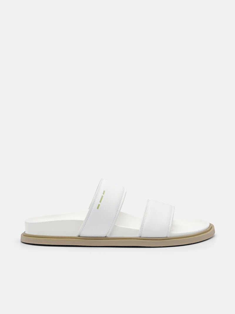 Pedro reRecycled Leather Slide Sandals Women Flats White | Q9Q-1599