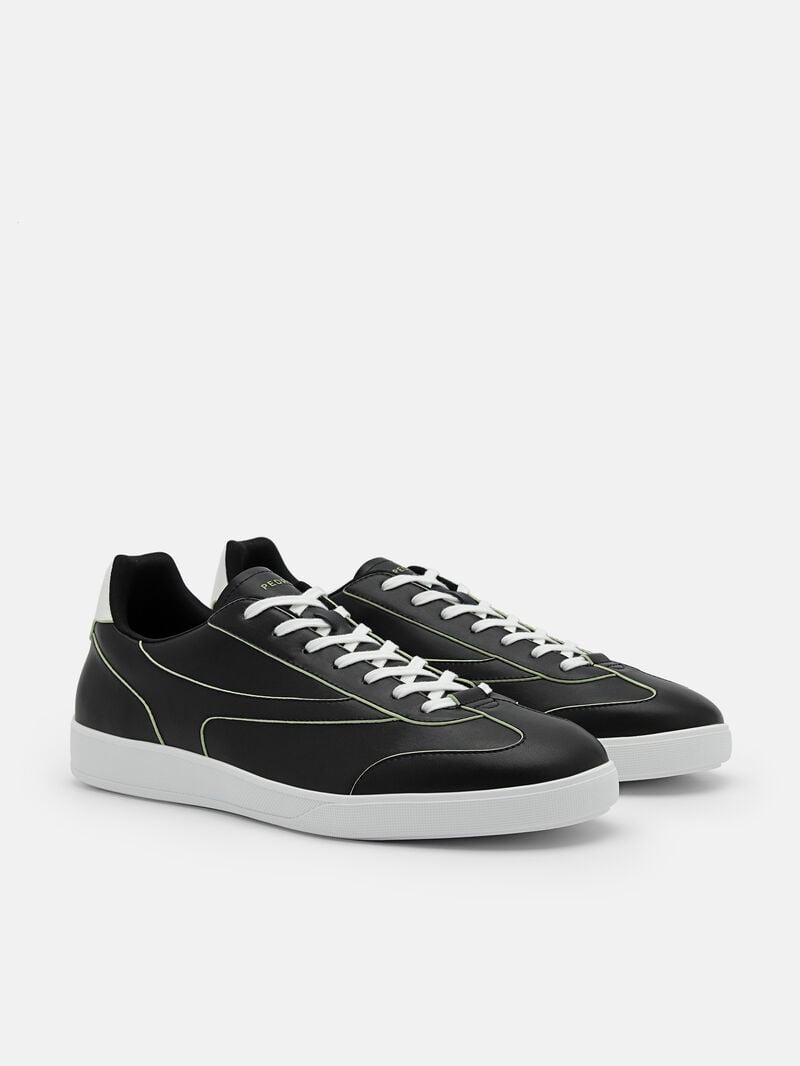 Pedro reRecycled Leather Sneakers Men Court Sneakers Black | Q9Q-1604
