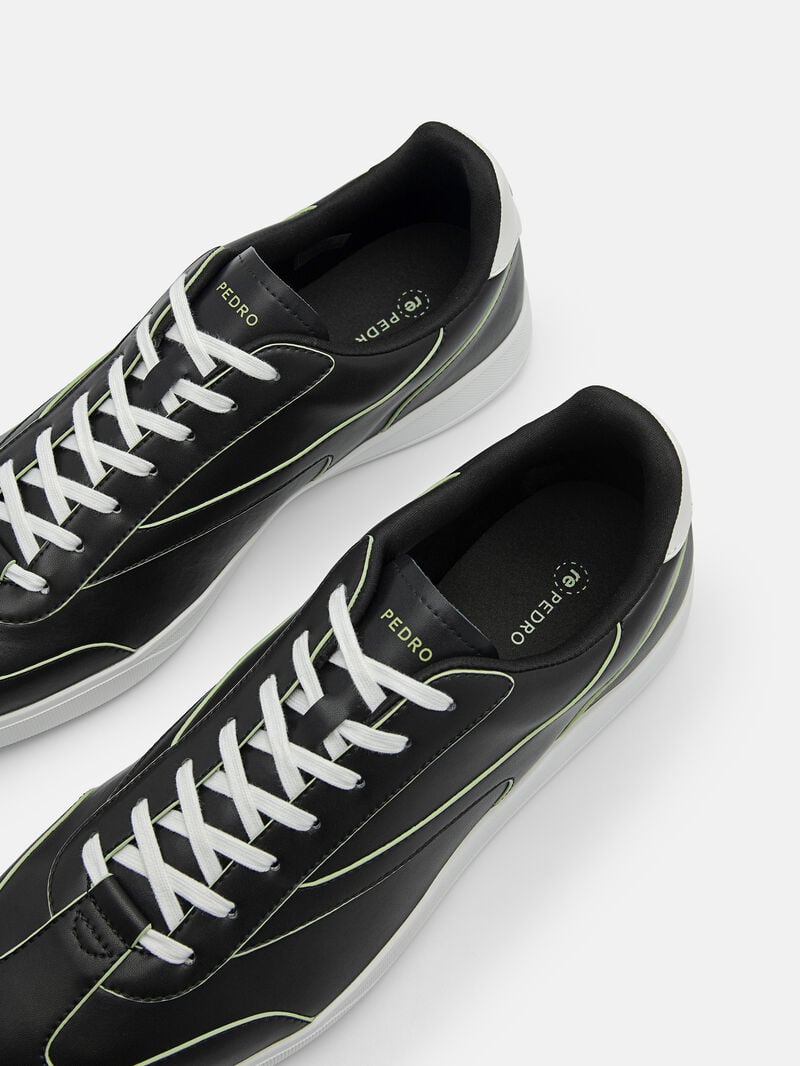 Pedro reRecycled Leather Sneakers Men Court Sneakers Black | Q9Q-1604