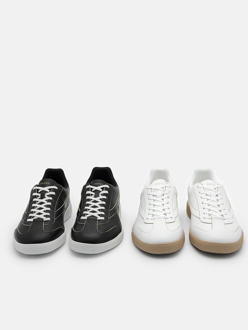 Pedro reRecycled Leather Sneakers Men Court Sneakers Black | Q9Q-1604