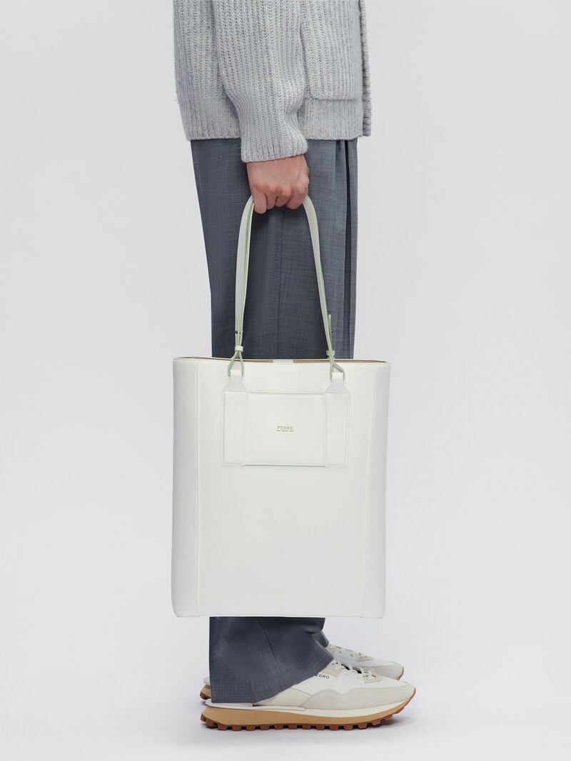 Pedro reRecycled Leather Tote Bags Men Sling Bags White | Q9Q-1089
