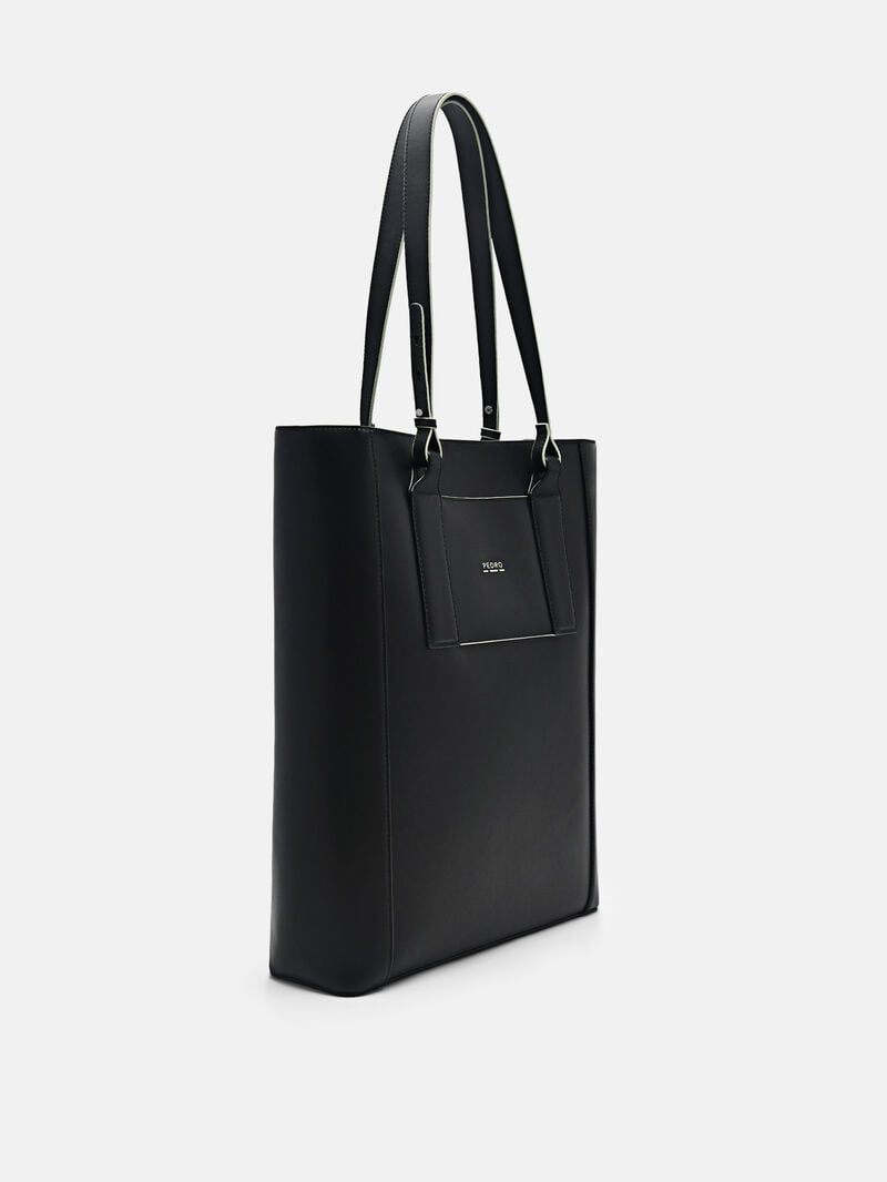 Pedro reRecycled Leather Tote Bags Men Sling Bags Black | Q9Q-1088