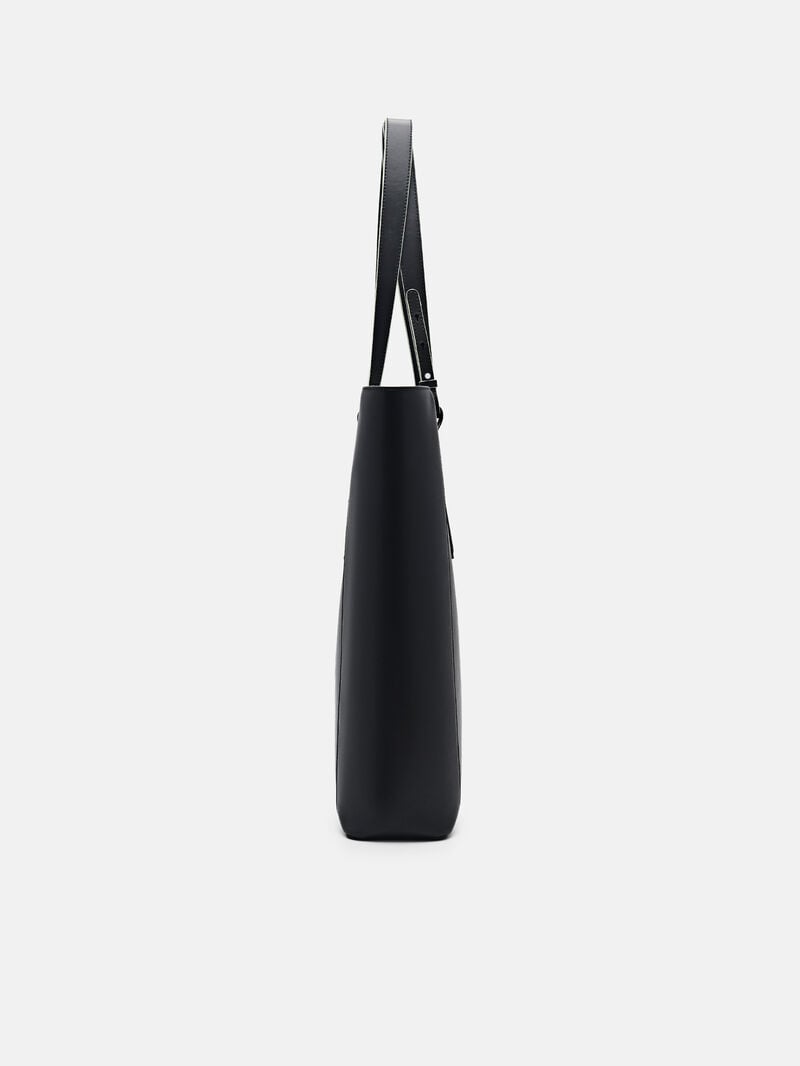Pedro reRecycled Leather Tote Bags Men Sling Bags Black | Q9Q-1088