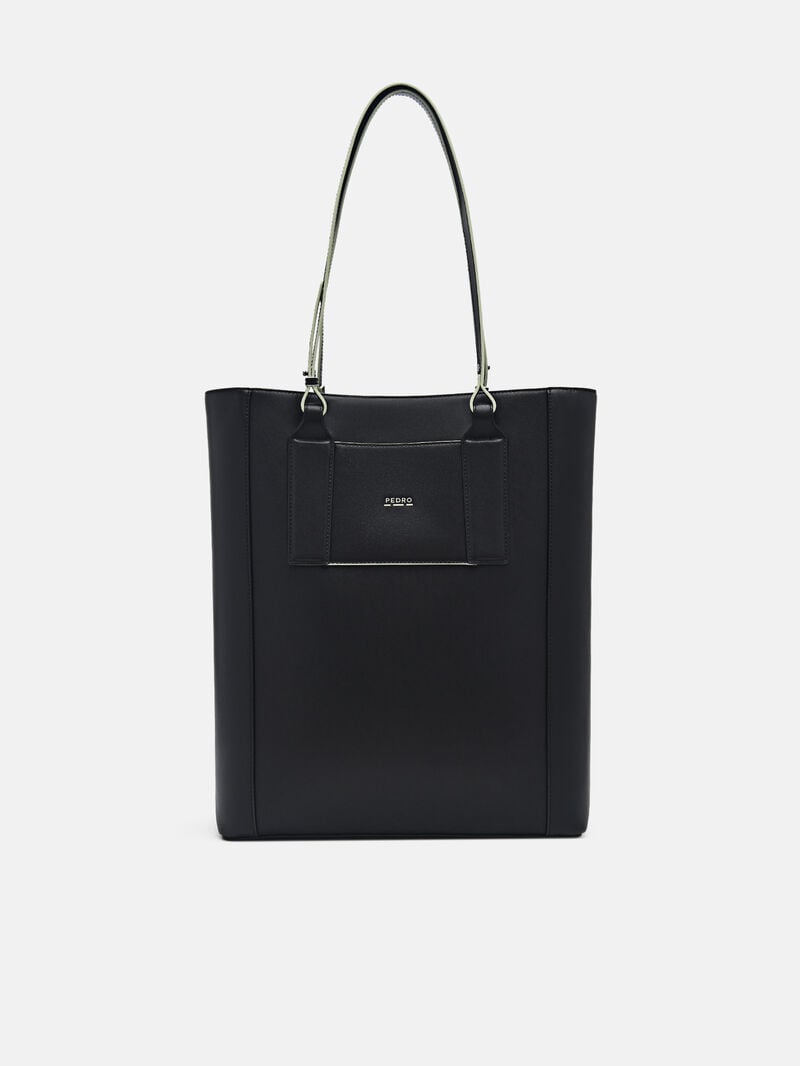 Pedro reRecycled Leather Tote Bags Men Sling Bags Black | Q9Q-1088